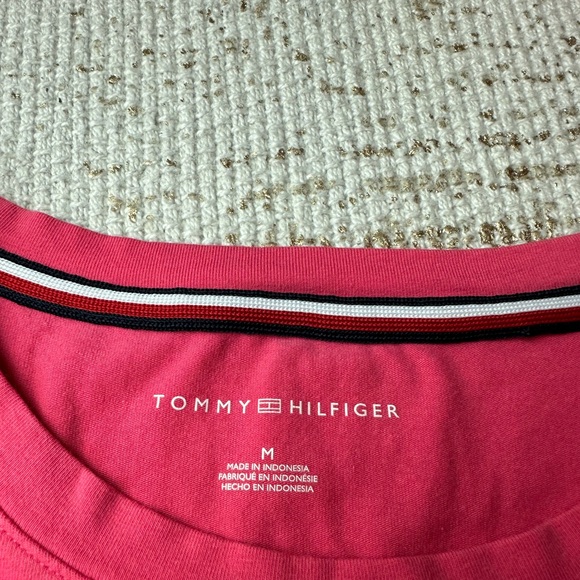 TOMMY HILFIGER Pink Eyelet Sleeves Top | Size Medium - Picture 8 of 10